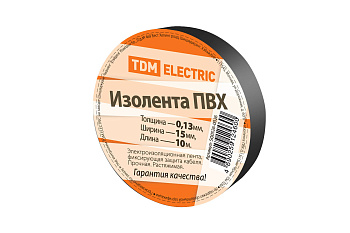 Изолента ПВХ 0,13*15мм Черная 10метров TDM