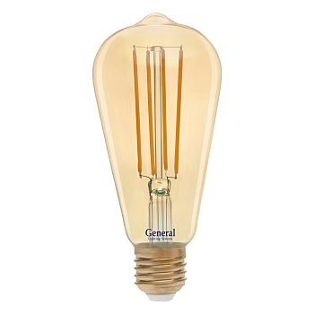 Лампа светодиодная GLDEN-ST64S-DEM-13-230-E27-2700 Золотая 