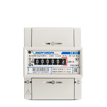 Электросчетчик Энергомера CE101 R5 145 M6 5(60)А/230В однофазный, однотарифный